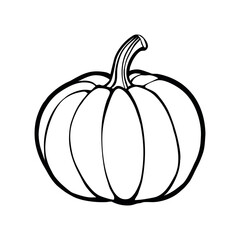 Classic Vector Line Art Pumpkin Illustration: Perfect for Fall Designs and Autumn Projects