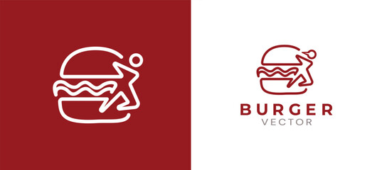 Burger house vector logo design 