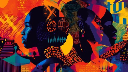 Cultural empowerment artistry urban landscape digital artwork vibrant environment abstract viewpoint identity and expression