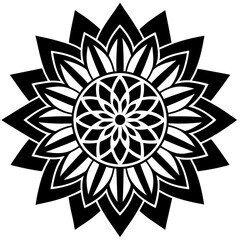 Beautiful deco mandala patterned design  silhouette vector illustration