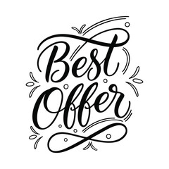 Best Offer Handwritten Calligraphy with Floral Elements