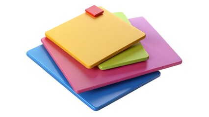 Stacked Colorful Squares on White Background