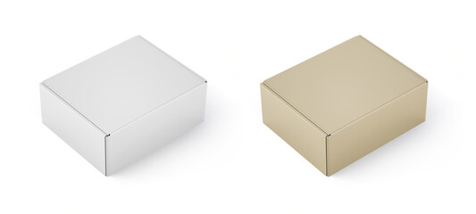 Paper Cardboard Box Mockup Isolated on Background. 3D Rendering
