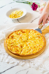 Pizza on a simple background