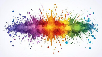 Colorful paint splatters on white background (2)