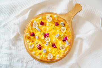 Pizza on a simple background