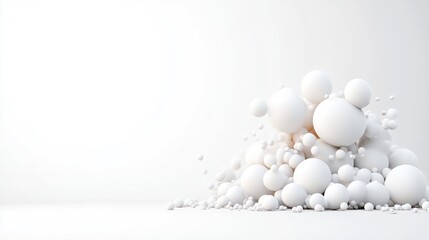 Abstract white sphere cluster on plain background