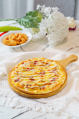 Pizza on a simple background