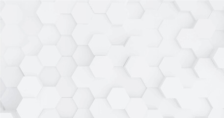 Fototapeta premium Abstract background hexagon pattern with white lights