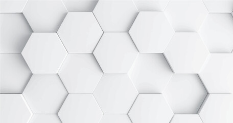 Fototapeta premium Abstract background hexagon pattern with white lights