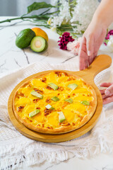 Pizza on a simple background