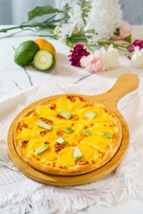 Pizza on a simple background