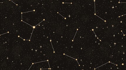Star constellations illustration on dark background, great for space and astronomy themes