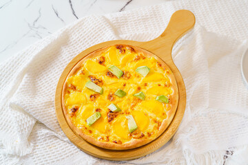 Pizza on a simple background