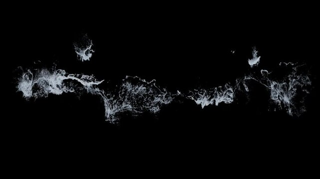 seafoam texture isolated on black with alpha, seamless loop of a sea white foam for compositing of rolling waves