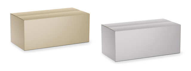 Paper Cardboard Box Mockup Isolated on Background. 3D Rendering