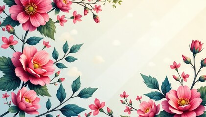 Soft paisley floral print, delicate blooms & flowing lines , retro, design
