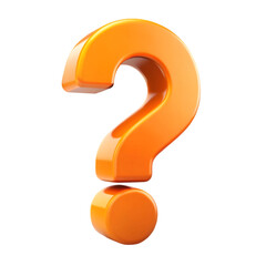 Orange question mark isolated on transparent background