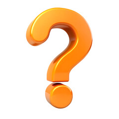Orange question mark isolated on transparent background