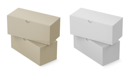 Paper Cardboard Box Mockup Isolated on Background. 3D Rendering