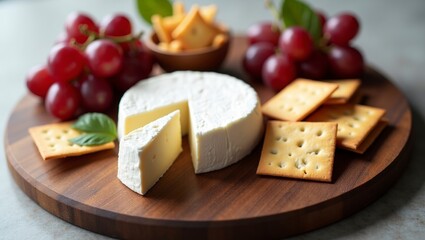 Brie, Grapes, and Crackers