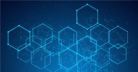 Hexagonal_abstract light blue with dark blue background vector illustration 