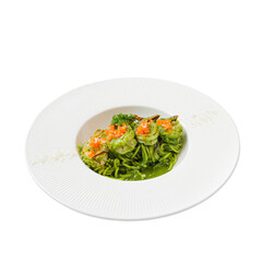 Gourmet shrimp dish restaurant culinary photography elegant setting close-up food presentation