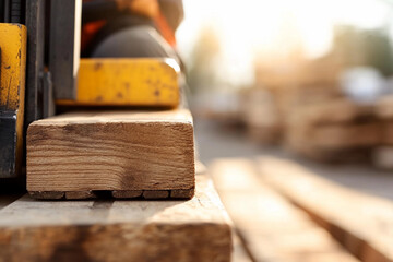 Forklift operator moves pallets efficiently