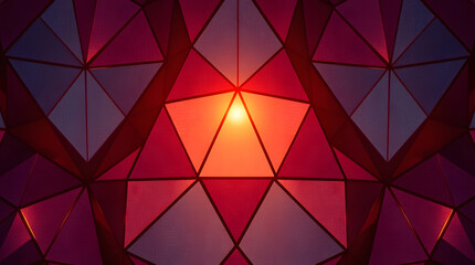 A geometric pattern of polygons in metallic gold and brown tones, creating depth.