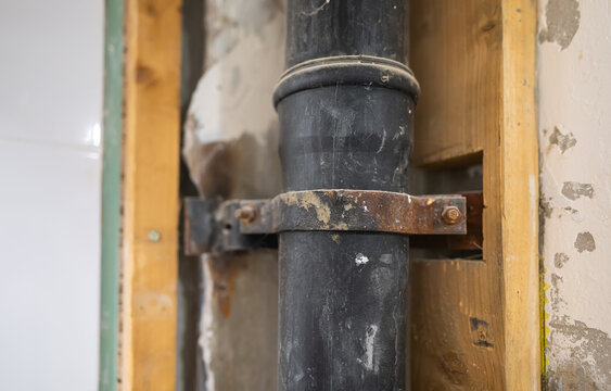 Old sewer stack in an apartment building.