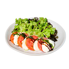 Fresh caprese salad italian cuisine culinary delight restaurant setting close-up healthy eating
