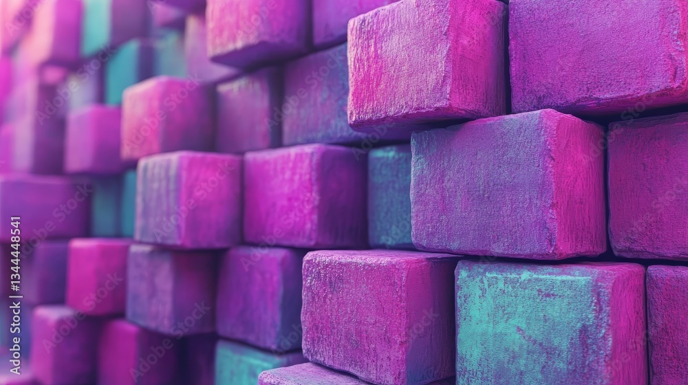 Poster the image depicts glossy cubes that are neatly aligned, with a futuristic tech background and a pred