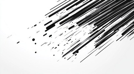 Abstract black lines radiating from a point on white background.
