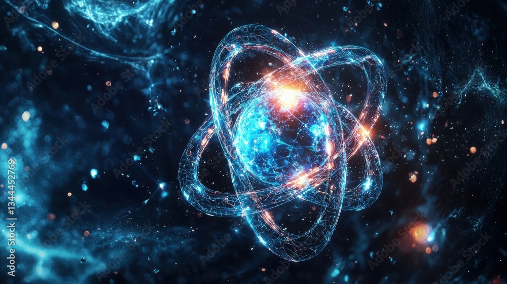 Poster exploring ai-enhanced quantum superposition concepts driving advances in quantum computing and infor
