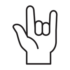 Bull hand icon. Horn finger sign. Finger bull hand icon gesture.