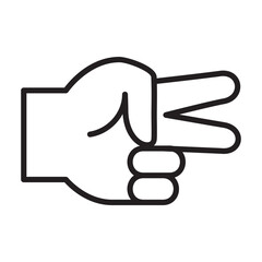 Hand with two finger pointing icon. Two finger pointing gesture. 