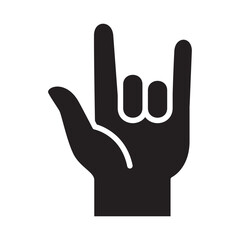 Bull hand icon. Horn finger sign. Finger bull hand icon gesture.