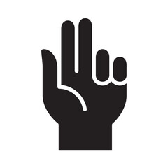 Two finger icon. Number two finger hand sign. Peace symbol.