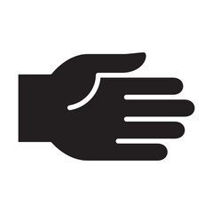 Offering handshake icon. Open palm hand sign.