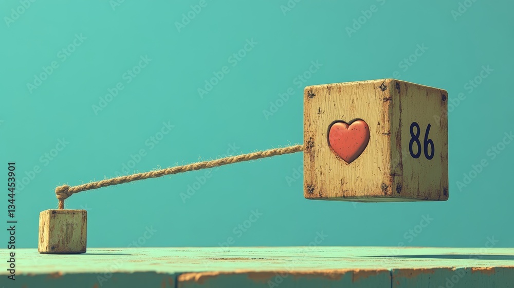 Poster the concept of network technology is visually represented by an ethernet symbol on a wooden block, w