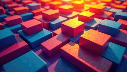 Abstract geometric shapes repeating on surface, pattern, template, motif