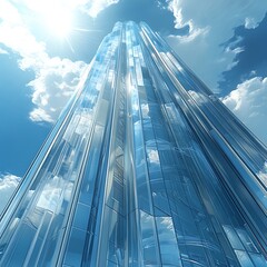 A magnificent high rise illuminates the citys heart at night image