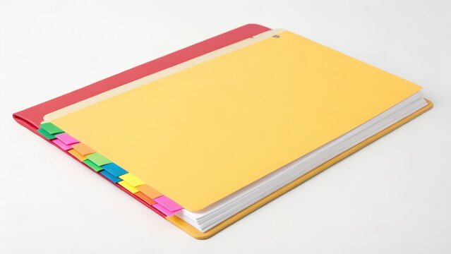 Colorful Index File Folder on White Background