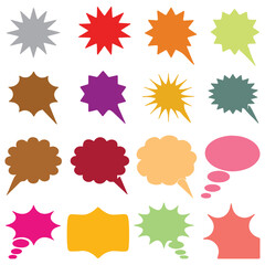 Set of bubble frames for speech in pop art style - vector illustration.comic art design colorful.
