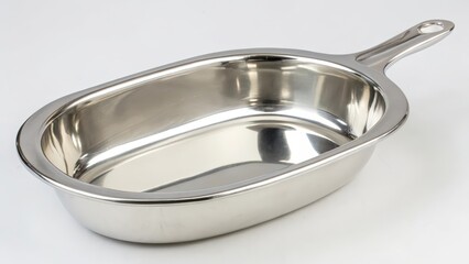 Stainless Steel Roasting Pan with Handle, White Background