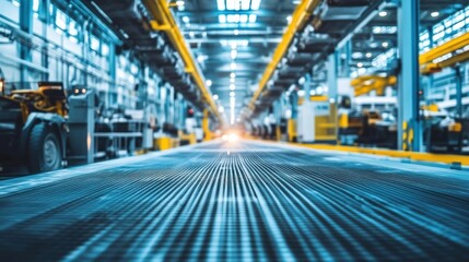 Modern Factory Assembly Line, Industrial Production and Manufacturing Process