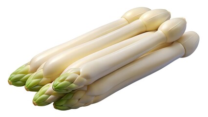 White Asparagus on White Background