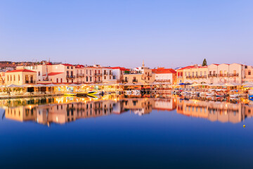 Rethymno, Crete, Greece. View of the old harbour.