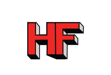 Fototapeta premium Initial Letter H F HF OR FH Creative logo design vector illustration emblem - HF FH Block letter logo.