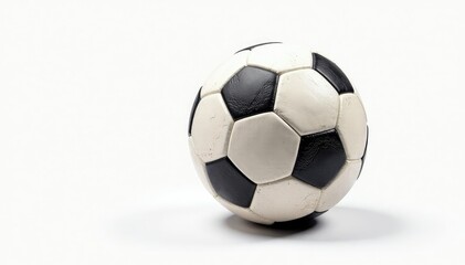 Naklejka premium Grunge textured football on plain white backdrop , classic, vintage
